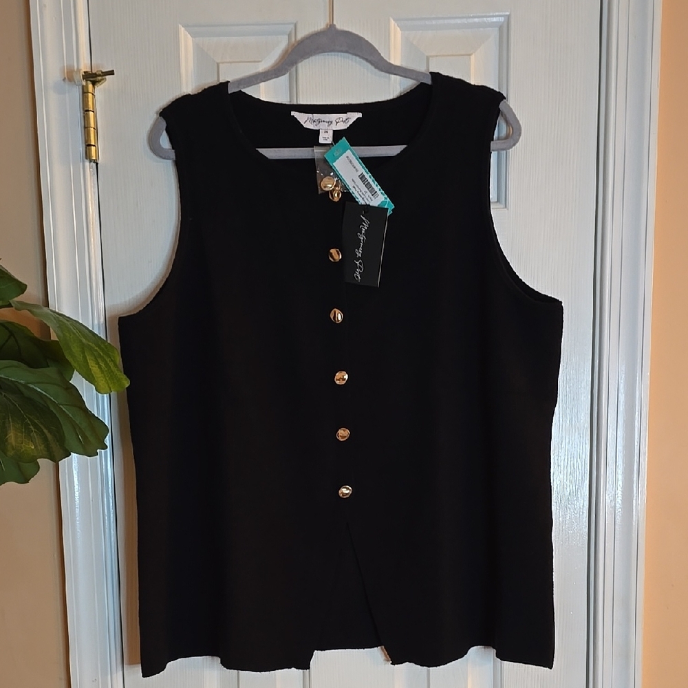 Elegant Black Sleeveless Vest